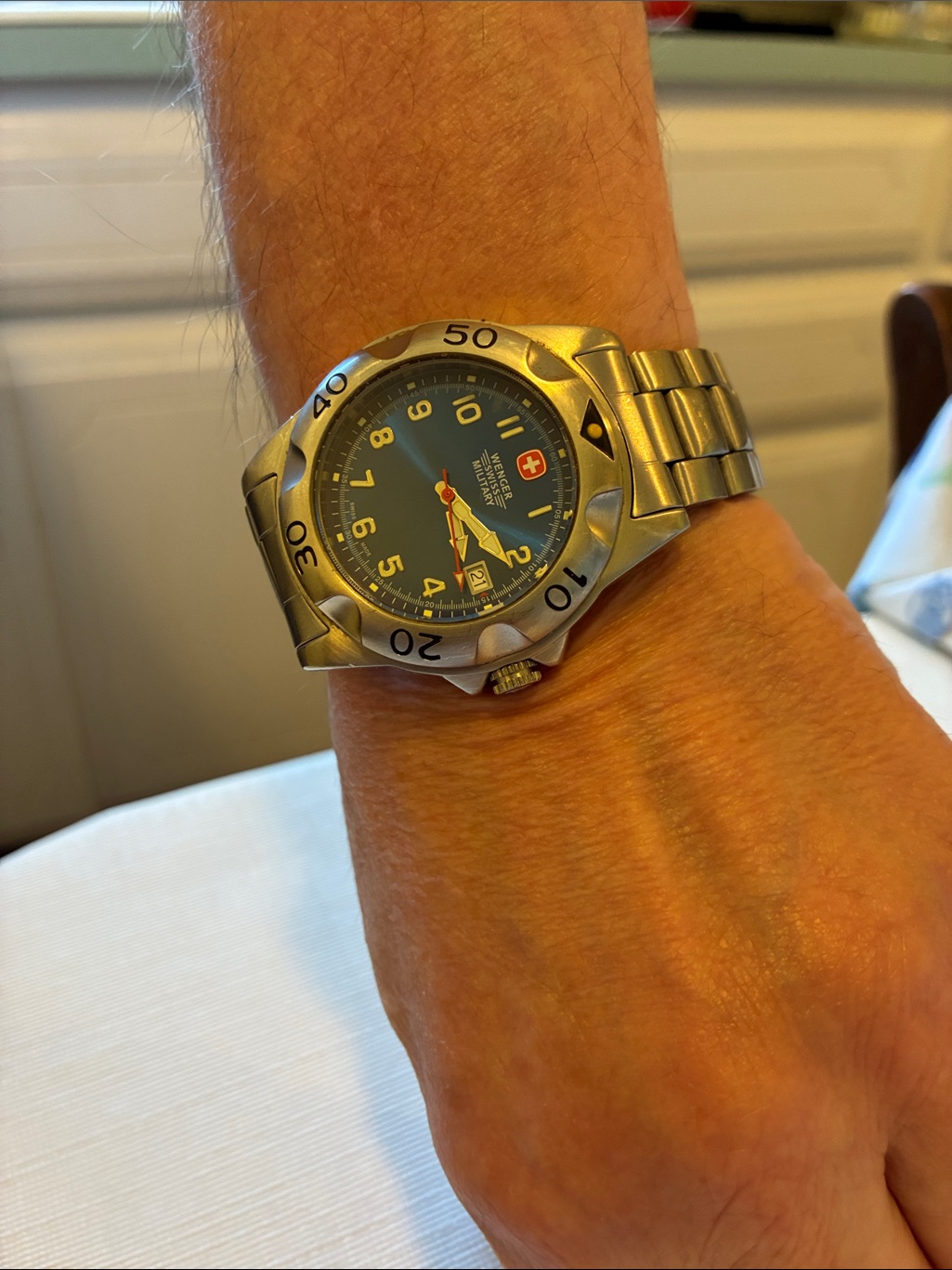 Stainless Steel Mens Watch  Blue Dial
